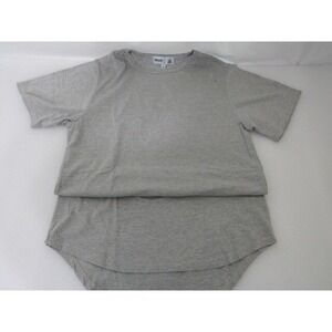Prolific‎ Cotton A symmetrical Gray Solid T-shirt Size S